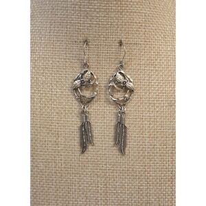 Vintage Sterling Silver WM Wheeler‎ & Co Southwestern Navajo Dangle Earrings